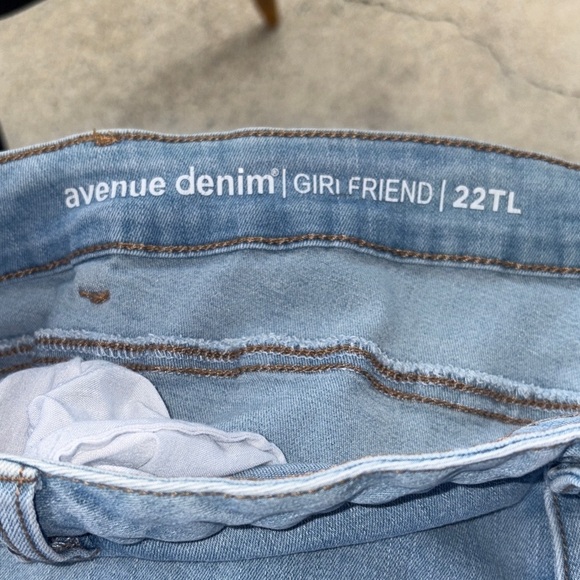 Avenue Girl Friend Sky Blue Straight Leg Jeans - Picture 3 of 4